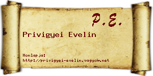Privigyei Evelin névjegykártya